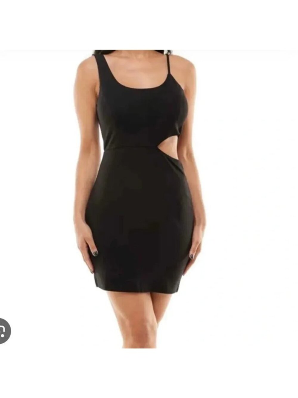 SOCIALITE CUT OUT PONTE BODYCON DRESS IN BLACK, XS